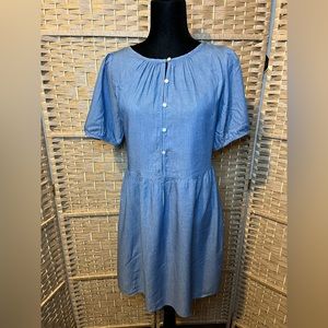 NWT Loft Chambray Puff Sleeves Dress